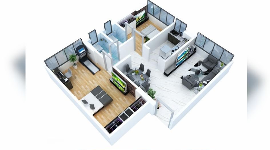Mass-Mondeal-FLoor-Plan-2 BHK- 665 Sqft